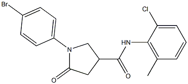 1-(4-bromophenyl)-N-(2-chloro-6-methylphenyl)-5-oxo-3-pyrrolidinecarboxamide Struktur