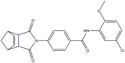 N-(5-chloro-2-methoxyphenyl)-4-(3,5-dioxo-4-azatricyclo[5.2.1.0~2,6~]dec-8-en-4-yl)benzamide Struktur