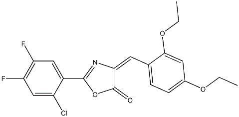 2-(2-chloro-4,5-difluorophenyl)-4-(2,4-diethoxybenzylidene)-1,3-oxazol-5(4H)-one Struktur