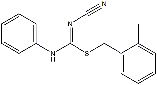 2-methylbenzyl N'-cyano-N-phenylimidothiocarbamate Struktur