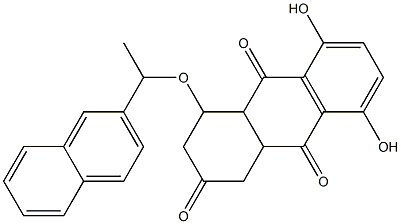 5,8-dihydroxy-4-[1-(2-naphthyl)ethoxy]-3,4,4a,9a-tetrahydro-2,9,10(1H)-anthracenetrione Struktur