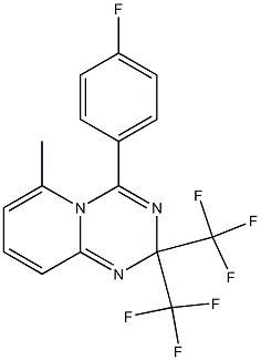 4-(4-fluorophenyl)-6-methyl-2,2-bis(trifluoromethyl)-2H-pyrido[1,2-a][1,3,5]triazine Struktur