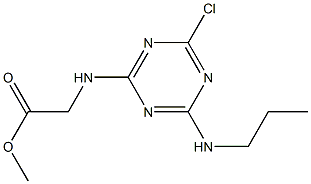 methyl {[4-chloro-6-(propylamino)-1,3,5-triazin-2-yl]amino}acetate Struktur