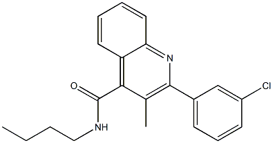 N-butyl-2-(3-chlorophenyl)-3-methyl-4-quinolinecarboxamide Struktur