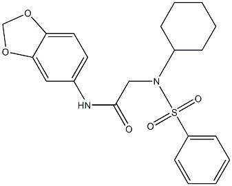 N-(1,3-benzodioxol-5-yl)-2-[cyclohexyl(phenylsulfonyl)amino]acetamide Struktur