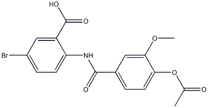 2-{[4-(acetyloxy)-3-methoxybenzoyl]amino}-5-bromobenzoic acid Struktur