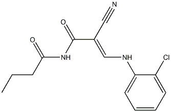 N-butyryl-3-(2-chloroanilino)-2-cyanoacrylamide Struktur