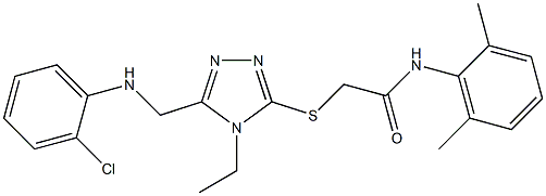 2-[(5-{[(2-chlorophenyl)amino]methyl}-4-ethyl-4H-1,2,4-triazol-3-yl)sulfanyl]-N-(2,6-dimethylphenyl)acetamide Struktur