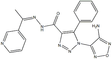 1-(4-amino-1,2,5-oxadiazol-3-yl)-5-phenyl-N'-[1-(3-pyridinyl)ethylidene]-1H-1,2,3-triazole-4-carbohydrazide Struktur