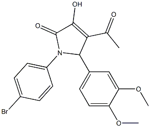 4-acetyl-5-[3,4-bis(methyloxy)phenyl]-1-(4-bromophenyl)-3-hydroxy-1,5-dihydro-2H-pyrrol-2-one Struktur