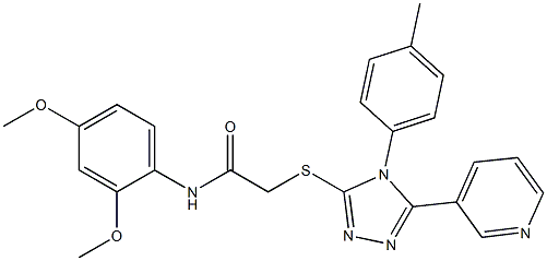 N-(2,4-dimethoxyphenyl)-2-{[4-(4-methylphenyl)-5-(3-pyridinyl)-4H-1,2,4-triazol-3-yl]sulfanyl}acetamide Struktur