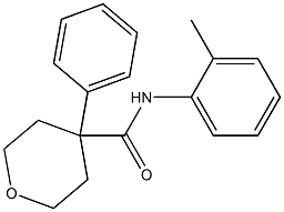 N-(2-methylphenyl)-4-phenyltetrahydro-2H-pyran-4-carboxamide Struktur