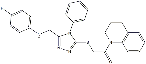 N-[(5-{[2-(3,4-dihydro-1(2H)-quinolinyl)-2-oxoethyl]sulfanyl}-4-phenyl-4H-1,2,4-triazol-3-yl)methyl]-N-(4-fluorophenyl)amine Struktur