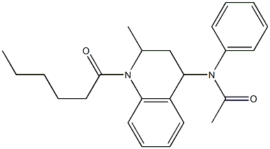 N-(1-hexanoyl-2-methyl-1,2,3,4-tetrahydro-4-quinolinyl)-N-phenylacetamide Struktur