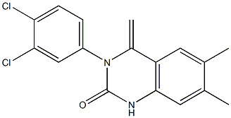 3-(3,4-dichlorophenyl)-6,7-dimethyl-4-methylene-3,4-dihydro-2(1H)-quinazolinone Struktur