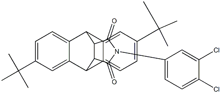 4,11-ditert-butyl-17-(3,4-dichlorophenyl)-17-azapentacyclo[6.6.5.0~2,7~.0~9,14~.0~15,19~]nonadeca-2,4,6,9,11,13-hexaene-16,18-dione Struktur