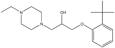 1-(2-tert-butylphenoxy)-3-(4-ethyl-1-piperazinyl)-2-propanol Struktur