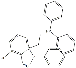 Dichloro[1,2-bis(diphenylphosphine)ethane]palladium Struktur