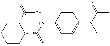 (1S,2R)-2-({4-[acetyl(methyl)amino]anilino}carbonyl)cyclohexanecarboxylic acid Struktur