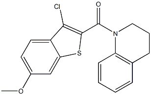 (3-chloro-6-methoxy-1-benzothiophen-2-yl)[3,4-dihydro-1(2H)-quinolinyl]methanone Struktur