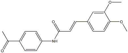 (E)-N-(4-acetylphenyl)-3-(3,4-dimethoxyphenyl)-2-propenamide Struktur