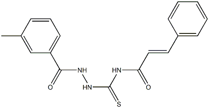 (E)-N-{[2-(3-methylbenzoyl)hydrazino]carbothioyl}-3-phenyl-2-propenamide Struktur