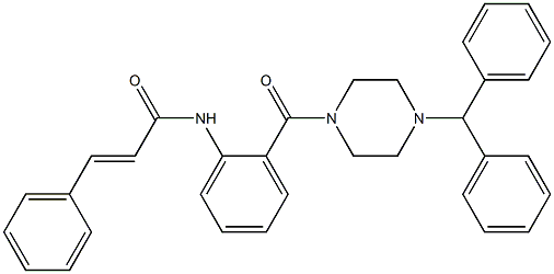 (E)-N-{2-[(4-benzhydryl-1-piperazinyl)carbonyl]phenyl}-3-phenyl-2-propenamide Struktur