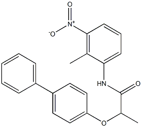 2-([1,1'-biphenyl]-4-yloxy)-N-(2-methyl-3-nitrophenyl)propanamide Struktur