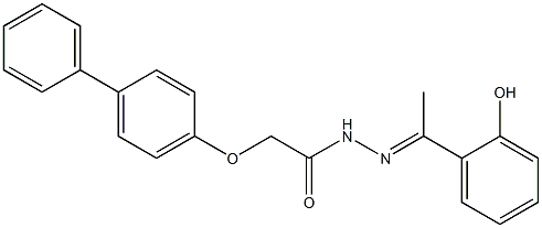 2-([1,1'-biphenyl]-4-yloxy)-N'-[(E)-1-(2-hydroxyphenyl)ethylidene]acetohydrazide Struktur