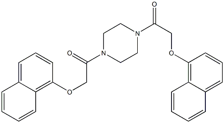 2-(1-naphthyloxy)-1-{4-[2-(1-naphthyloxy)acetyl]-1-piperazinyl}-1-ethanone Struktur