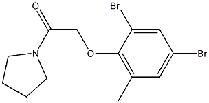 2-(2,4-dibromo-6-methylphenoxy)-1-(1-pyrrolidinyl)-1-ethanone Struktur