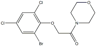 2-(2-bromo-4,6-dichlorophenoxy)-1-(4-morpholinyl)-1-ethanone Struktur