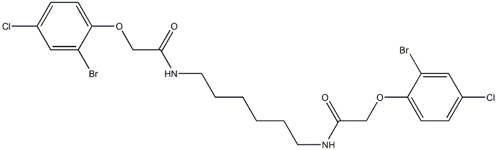 2-(2-bromo-4-chlorophenoxy)-N-(6-{[2-(2-bromo-4-chlorophenoxy)acetyl]amino}hexyl)acetamide Struktur