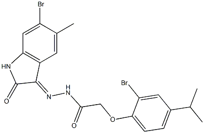 2-(2-bromo-4-isopropylphenoxy)-N'-(6-bromo-5-methyl-2-oxo-1,2-dihydro-3H-indol-3-ylidene)acetohydrazide Struktur