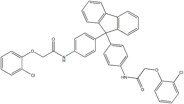 2-(2-chlorophenoxy)-N-{4-[9-(4-{[2-(2-chlorophenoxy)acetyl]amino}phenyl)-9H-fluoren-9-yl]phenyl}acetamide Struktur