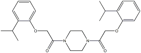 2-(2-isopropylphenoxy)-1-{4-[2-(2-isopropylphenoxy)acetyl]-1-piperazinyl}-1-ethanone Struktur