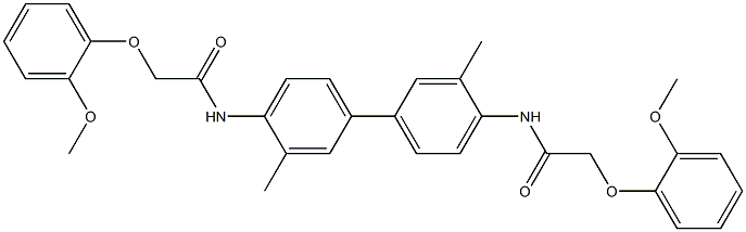 2-(2-methoxyphenoxy)-N-(4'-{[2-(2-methoxyphenoxy)acetyl]amino}-3,3'-dimethyl[1,1'-biphenyl]-4-yl)acetamide Struktur