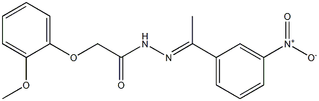 2-(2-methoxyphenoxy)-N'-[(E)-1-(3-nitrophenyl)ethylidene]acetohydrazide Struktur