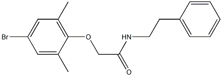 2-(4-bromo-2,6-dimethylphenoxy)-N-phenethylacetamide Struktur