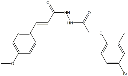 2-(4-bromo-2-methylphenoxy)-N'-[(E)-3-(4-methoxyphenyl)-2-propenoyl]acetohydrazide Struktur