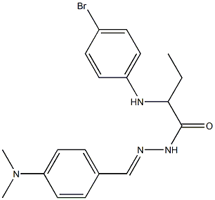 2-(4-bromoanilino)-N'-{(E)-[4-(dimethylamino)phenyl]methylidene}butanohydrazide Struktur