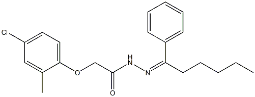 2-(4-chloro-2-methylphenoxy)-N'-[(Z)-1-phenylhexylidene]acetohydrazide Struktur