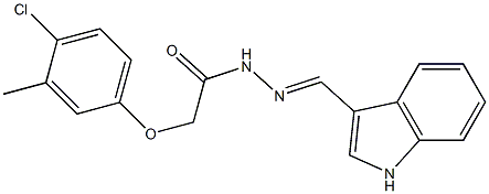 2-(4-chloro-3-methylphenoxy)-N'-[(E)-1H-indol-3-ylmethylidene]acetohydrazide Struktur