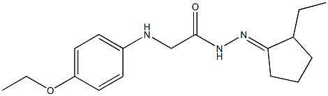 2-(4-ethoxyanilino)-N'-(2-ethylcyclopentylidene)acetohydrazide Struktur