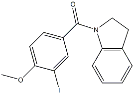 2,3-dihydro-1H-indol-1-yl(3-iodo-4-methoxyphenyl)methanone Struktur