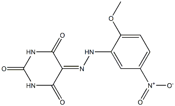 2,4,5,6(1H,3H)-pyrimidinetetrone 5-[N-(2-methoxy-5-nitrophenyl)hydrazone] Struktur