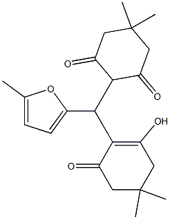 2-[(2-hydroxy-4,4-dimethyl-6-oxo-1-cyclohexen-1-yl)(5-methyl-2-furyl)methyl]-5,5-dimethyl-1,3-cyclohexanedione Struktur