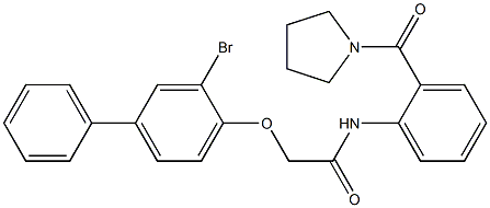 2-[(3-bromo[1,1'-biphenyl]-4-yl)oxy]-N-[2-(1-pyrrolidinylcarbonyl)phenyl]acetamide Struktur