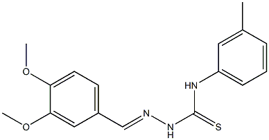 2-[(E)-(3,4-dimethoxyphenyl)methylidene]-N-(3-methylphenyl)-1-hydrazinecarbothioamide Struktur