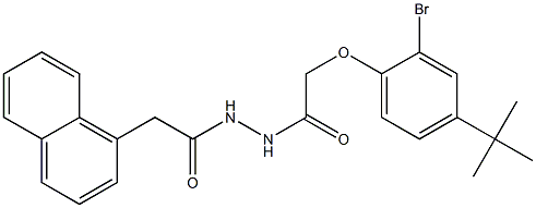 2-[2-bromo-4-(tert-butyl)phenoxy]-N'-[2-(1-naphthyl)acetyl]acetohydrazide Struktur